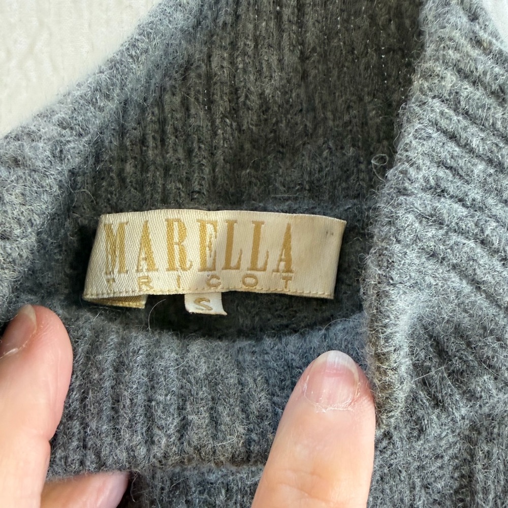 MARELLA Sweater Wool Gray cable knit size S - Picture 2 of 11